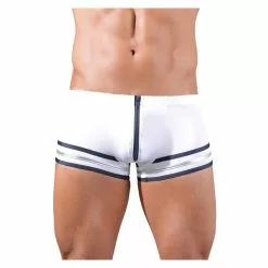 Svenjoyment White Sailors-style Trunks With Zipper