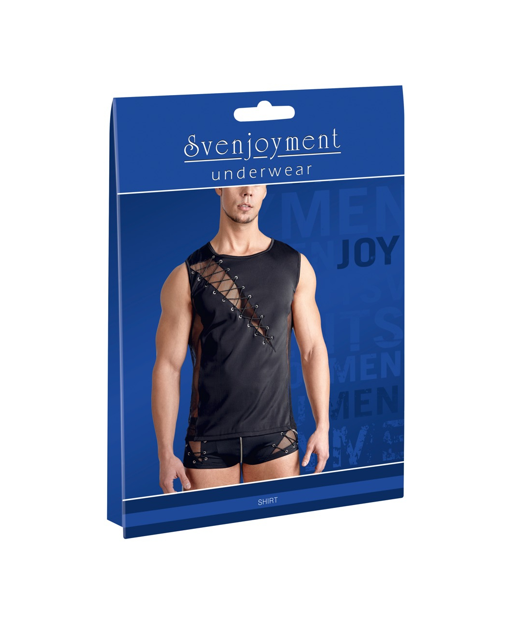 Svenjoyment Black Muscle Shirt With Lacing And Mesh - Image 6