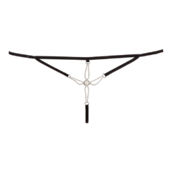 Cottelli Lingerie Black String With Pearl Decoration