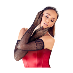 Cottelli Lingerie Black Net Gloves