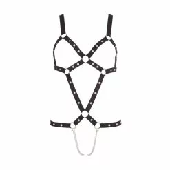 Bad Kitty Black Strap Body With Metal Chains
