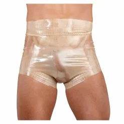 Late X Transparent/skin-coloured Latex Diaper Briefs