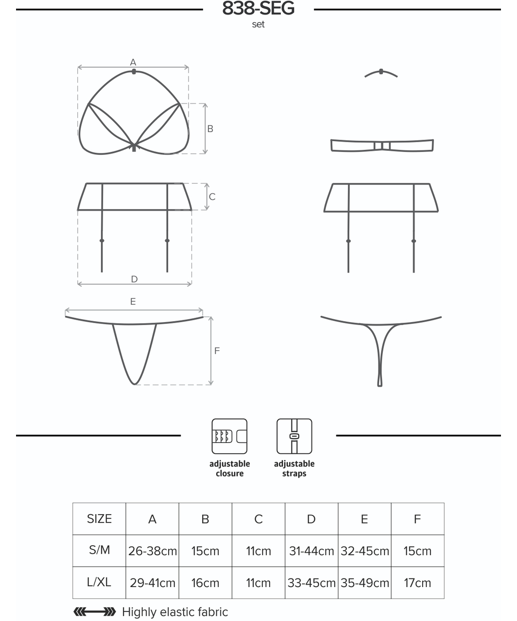 Obsessive Black Lace Three-piece Lingerie Set - Image 5