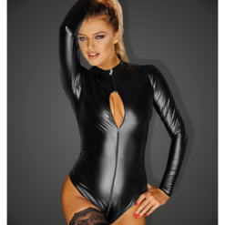Noir Handmade Black Wet Look Bodysuit