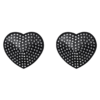 Obsessive Black Heart-shaped Rhinestone Pasties