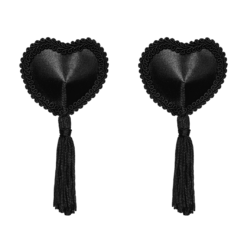 Obsessive Black Heart-shaped Pasties With Tassels
