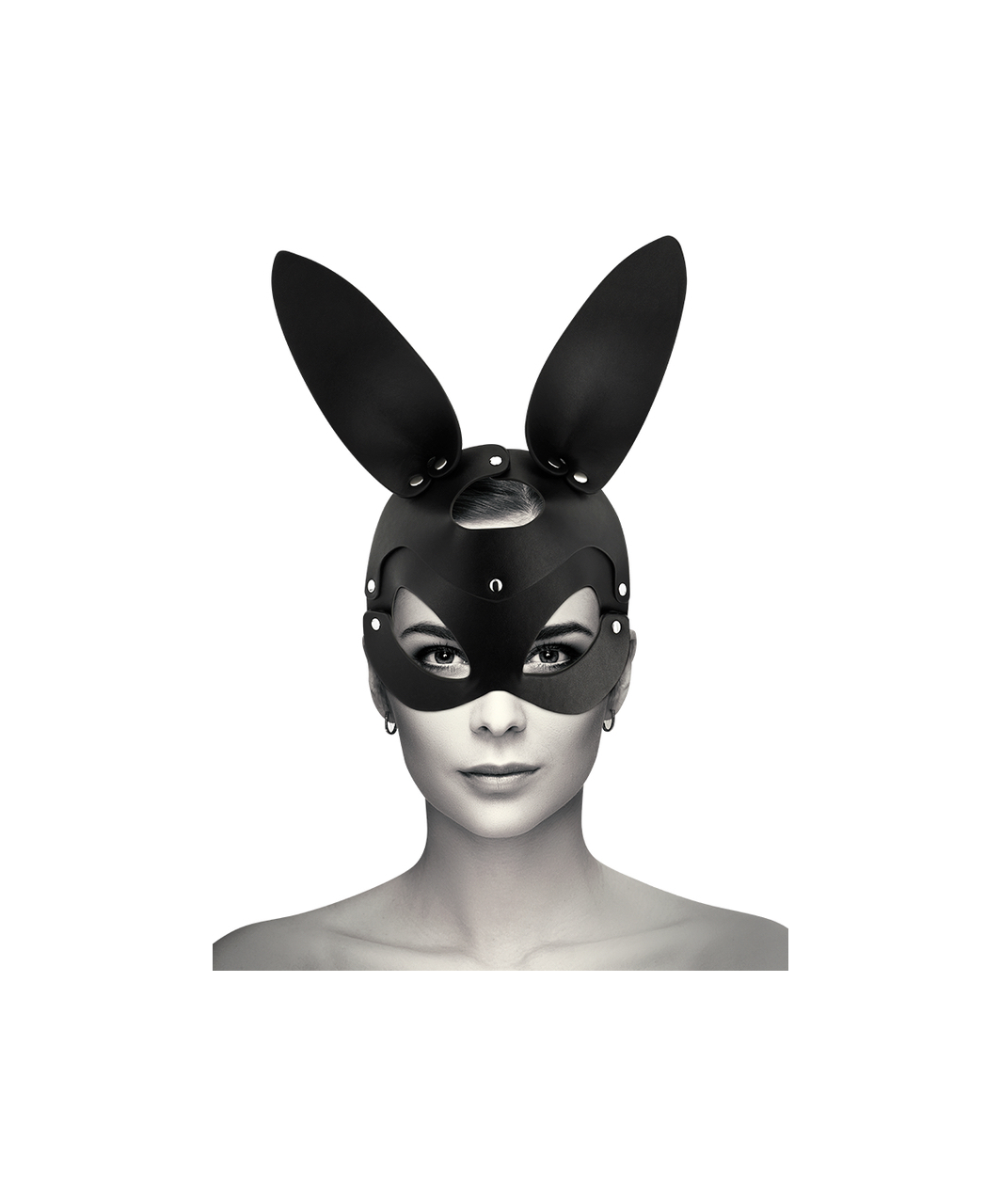 Coquette Black Leatherette Bunny Mask - Image 4