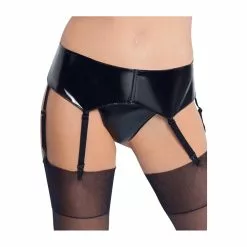 Black Level Black Vinyl Garter Belt