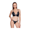 Black Level Black Vinyl Lingerie Set