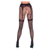 Cottelli Lingerie Black Net Crotchless Tights