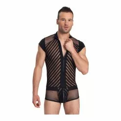 Svenjoyment Black Net Playsuit