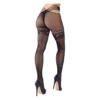 Cottelli Lingerie Black Net Stockings With Hip Straps