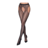 Cottelli Lingerie Black Net Tights With Cutouts And Rhinestones