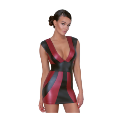 Cottelli Lingerie Black & Red Striped Matte Look Mini Dress