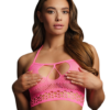 Le Désir Bliss Pink Net Halter Crop Top