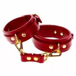 Taboom Burgundy Faux Leather Ankle Cuffs