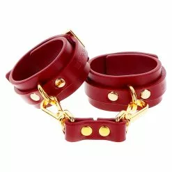 Taboom Burgundy Faux Leather Wrist Cuffs