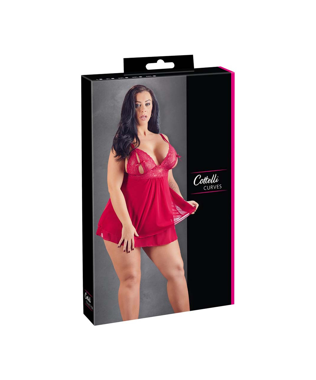 Cottelli Lingerie Red Lace Babydoll - Image 8