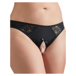 Cottelli Lingerie Black Crotchless Panties