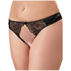 Cottelli Lingerie Black Crotchless String