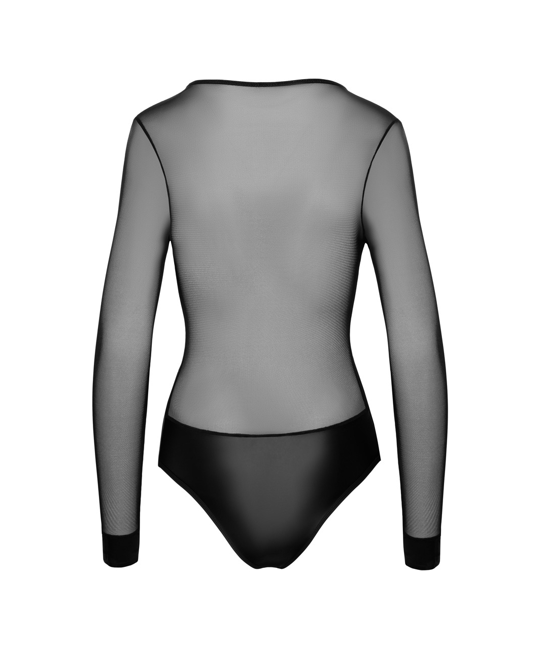 Cottelli Lingerie Black Sheer Mesh Bodysuit With Zipper - Image 6