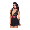 Cottelli Lingerie Bondage Black & Red Babydoll