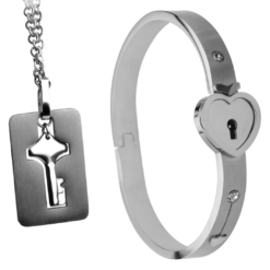 Master Series Cuffed Locking Bracelet And Key Necklace