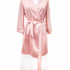 SexyStyle Rose Gold Robe With White Hemline