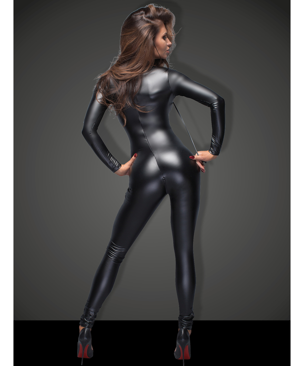 Noir Handmade Black Matte Look Jumpsuit - Image 2