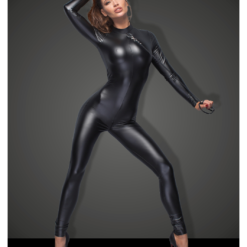 Noir Handmade Black Matte Look Jumpsuit