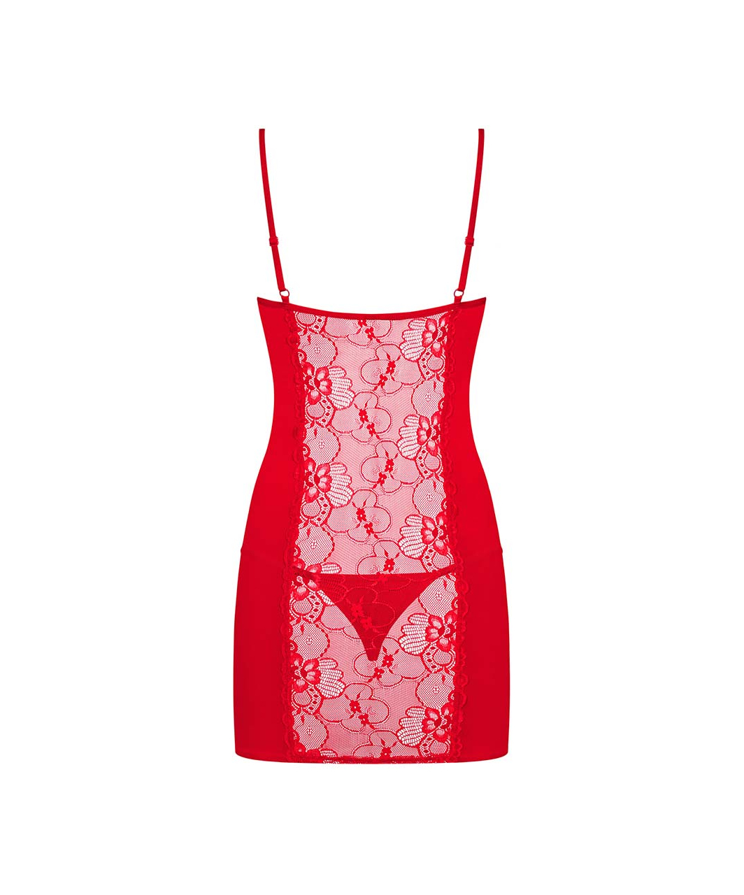 Obsessive Heartina Red Chemise With Lace Inserts - Image 4