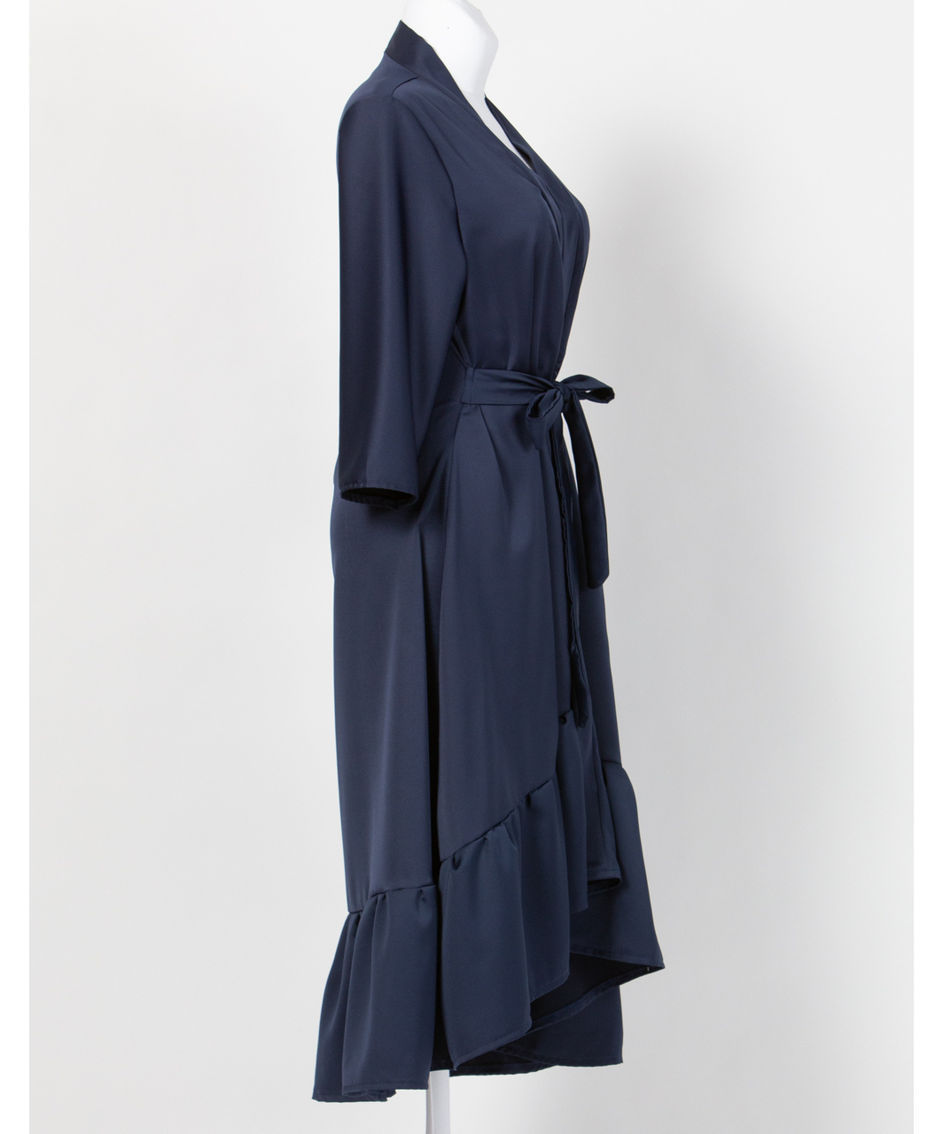 MAKE Dark Blue Asymmetrical Robe With Ruffles - Image 2