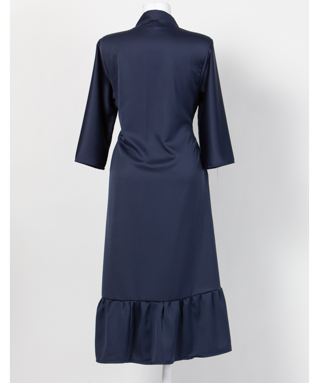 MAKE Dark Blue Asymmetrical Robe With Ruffles - Image 3