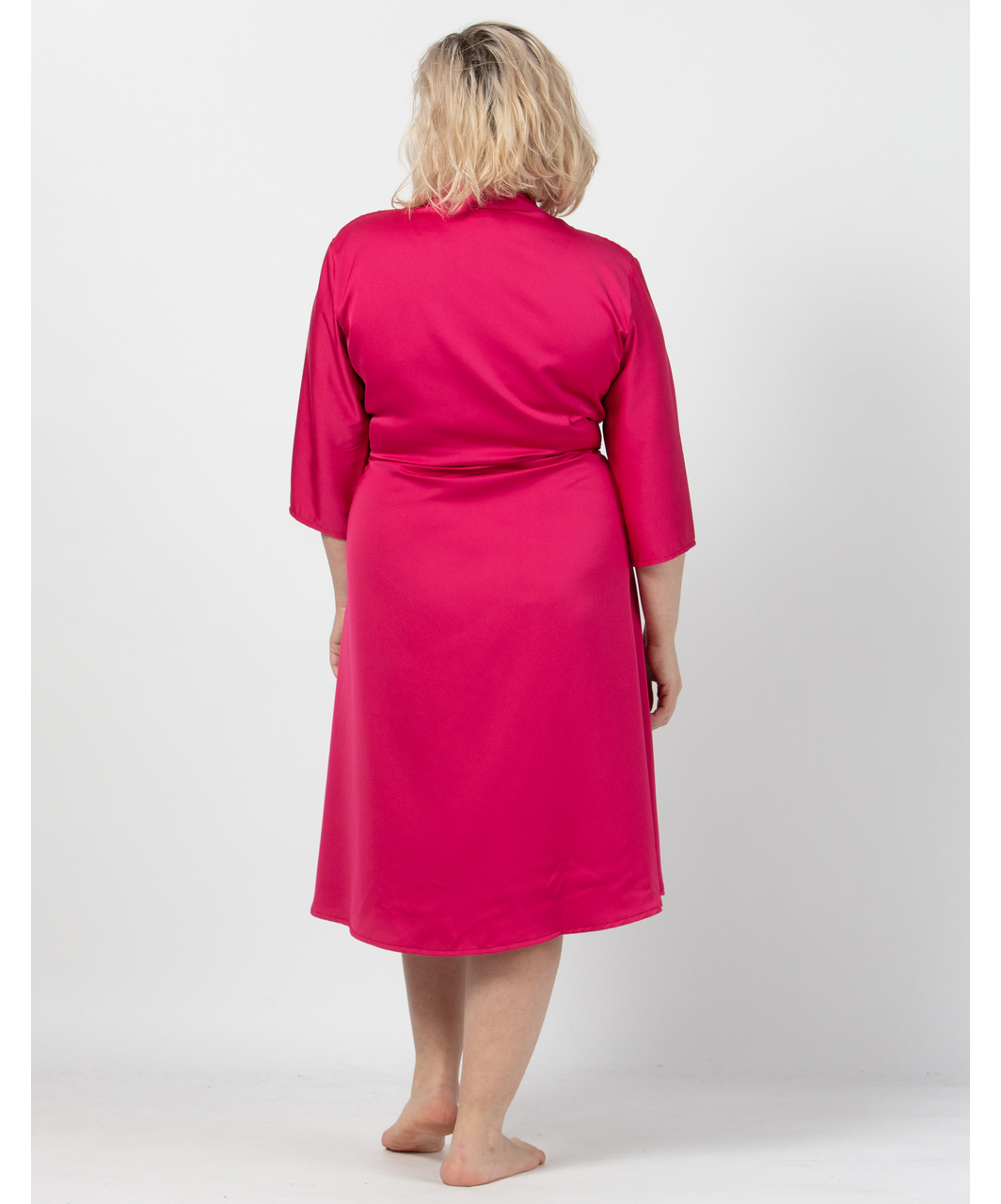 MAKE Bright Pink Robe With Black Sash - Image 6