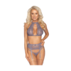 Kissable Sinuous Purple Lace Suspender Lingerie Set