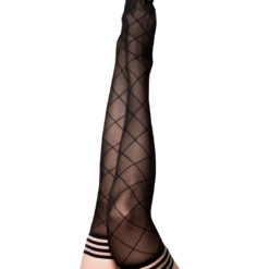 Kix'ies Kix’ies Anna Black Sheer Patterned Hold-up Stockings