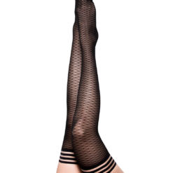Kix'ies Kix’ies Beth Ann Black Sheer Patterned Hold-up Stockings
