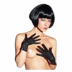 Late X Black Short Latex Gloves