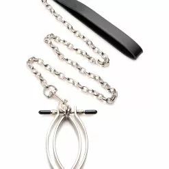 Master Series Pussy Tugger Adjustable Vulva Clamp With Leash