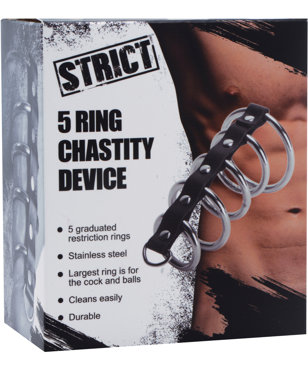 Master Series Strict 5 Ring Chastity Cage - Image 4