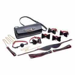 Master Series To Go Black & Red Bow Bondage Set