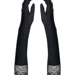 Obsessive Black Satin Evening Gloves