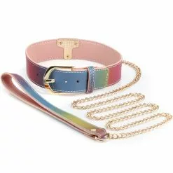 NS Novelties Spectra Bondage Collar With Leash