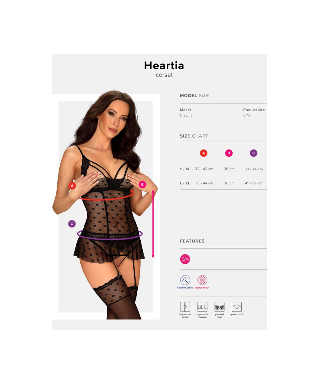 Obsessive Heartia Black Corset With Hearts - Image 5