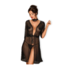 Obsessive Lucita Black Peignoir & Lace Choker