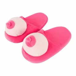 OV Pink Plush Boob Slippers