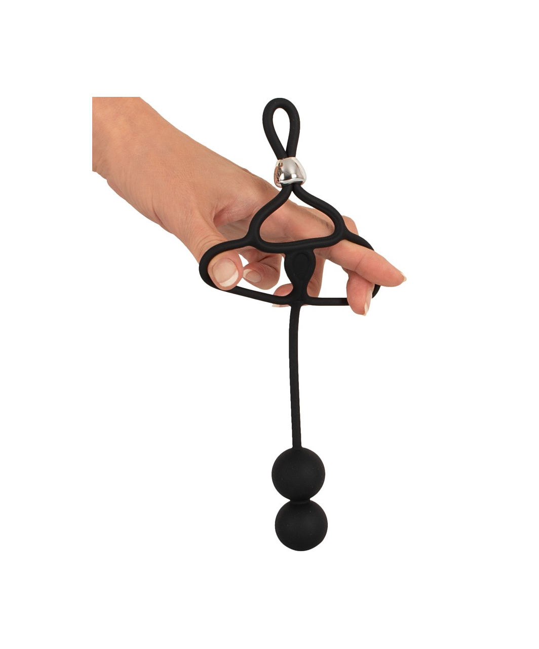 Rebel Cock & Scrotum Support Rings With Anal Beads - Image 2