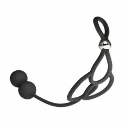 Rebel Cock & Scrotum Support Rings With Anal Beads