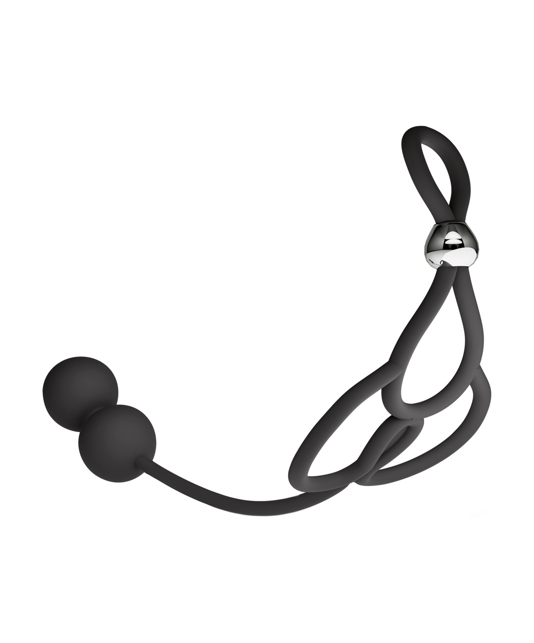 Rebel Cock & Scrotum Support Rings With Anal Beads