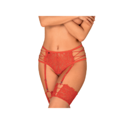 Obsessive Rediosa Red Crotchless Suspender Thong